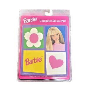 Vintage 1998 Barbie Mouse Pad New Sealed Retro Flower Heart 90s